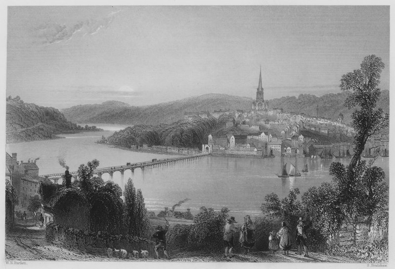 Londonderry (gravering) af William Henry (after) Bartlett