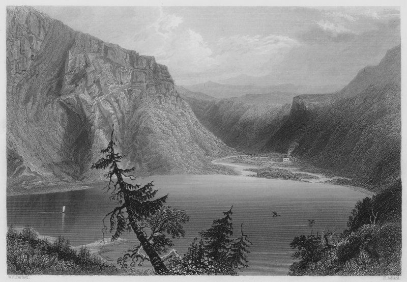 Luggelaw, County Wicklow (gravering) af William Henry (after) Bartlett