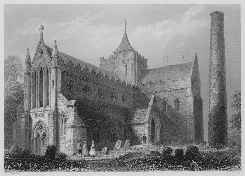 St Canice, Kilkenny (gravering) af William Henry (after) Bartlett