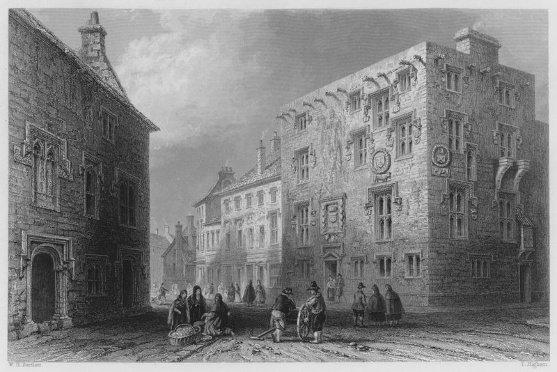 Gade i Galway (gravering) af William Henry (after) Bartlett