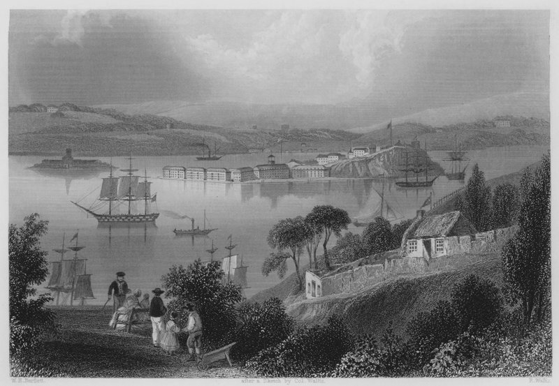 The Cove of Cork, nu Queenstown (gravering) af William Henry (after) Bartlett