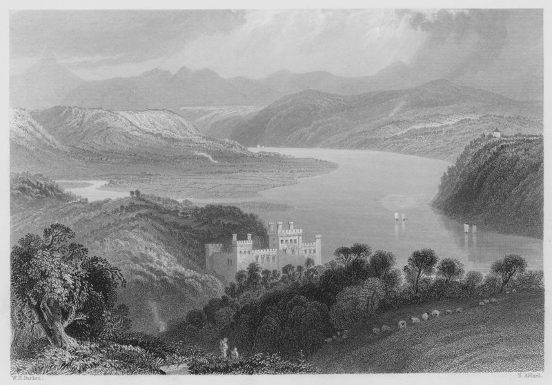 The Valley of the Blackwater, mellem Lismore og Youghall (gravering) af William Henry (after) Bartlett