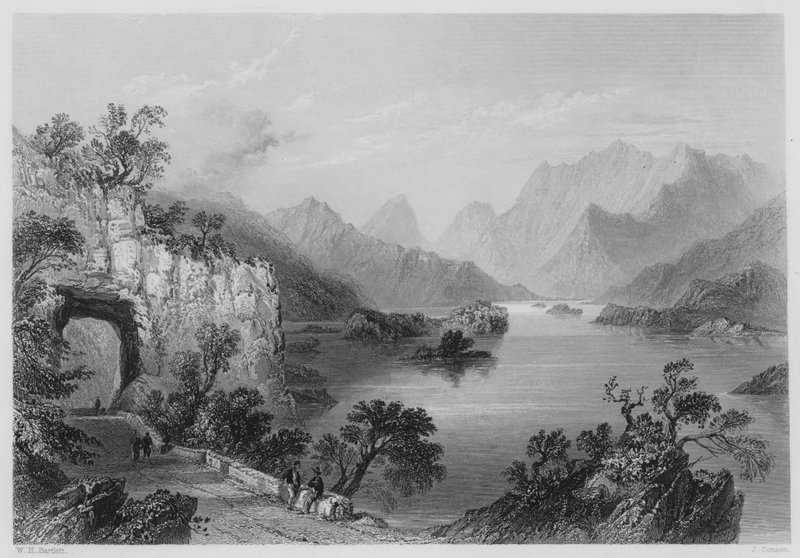 Upper Lake, Killarney (gravering) af William Henry (after) Bartlett