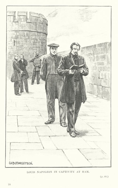 Louis Napoleon i fangenskab i Ham (litografi) af William Henry (after) Margetson