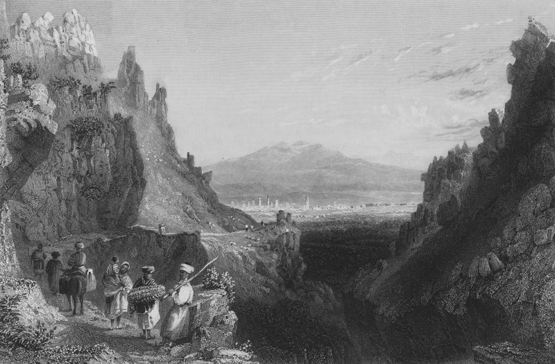 Indflyvning til Antiokia, den gamle Anathoth, fra Aleppo af William Henry Bartlett
