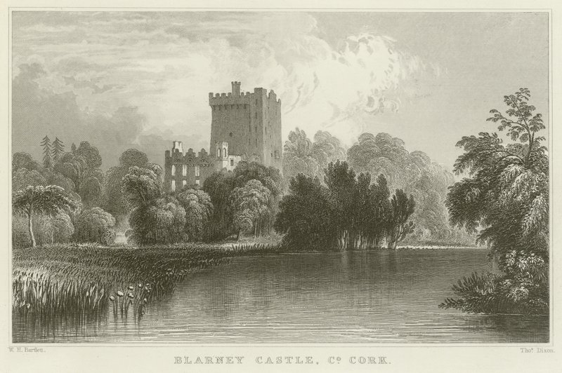 Blarney Castle i County Cork af William Henry Bartlett