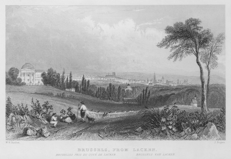Bruxelles, fra Lacken (gravering) af William Henry Bartlett