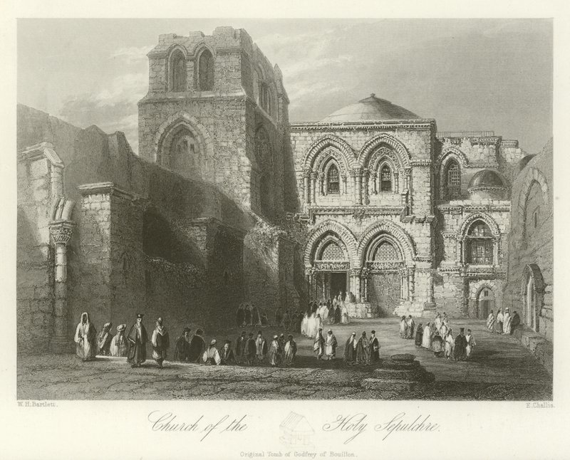 Den Hellige Gravs Kirke, Jerusalem af William Henry Bartlett