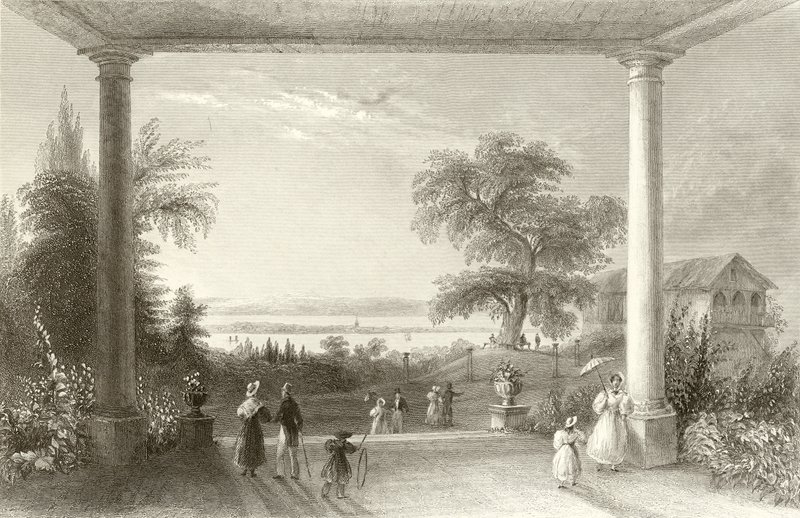 Byen og Bodensøen, fra Chateau Wolfsberg af William Henry Bartlett