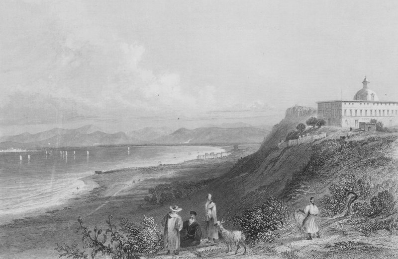 Klosteret Karmelbjerget af William Henry Bartlett