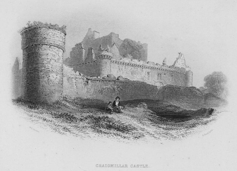 Craigmillar Castle (gravering) af William Henry Bartlett