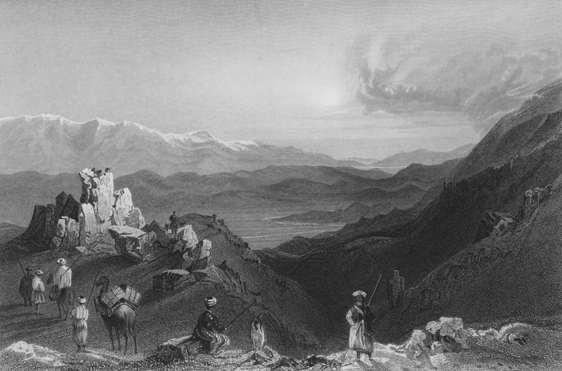 Djebel Sheich og Hermon-bjerget, fra toppen af Libanon af William Henry Bartlett