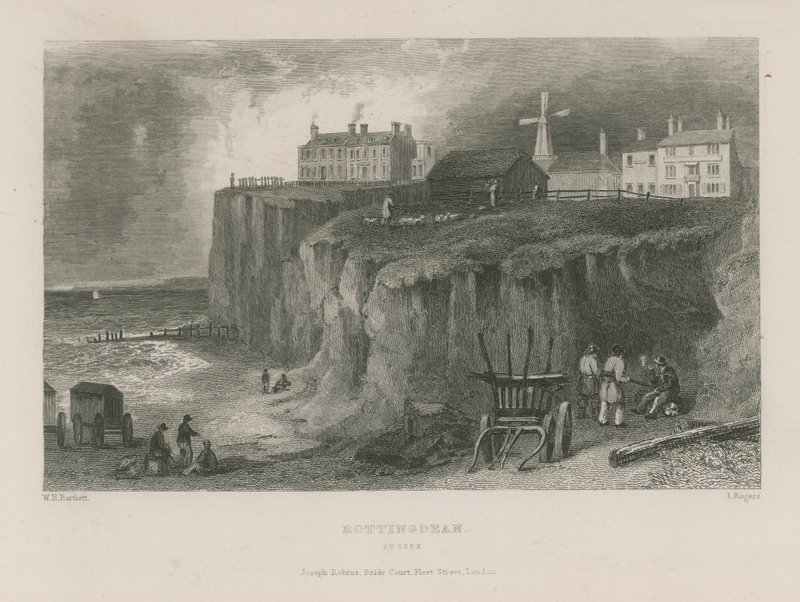 Generelt billede af Rottingdean af William Henry Bartlett