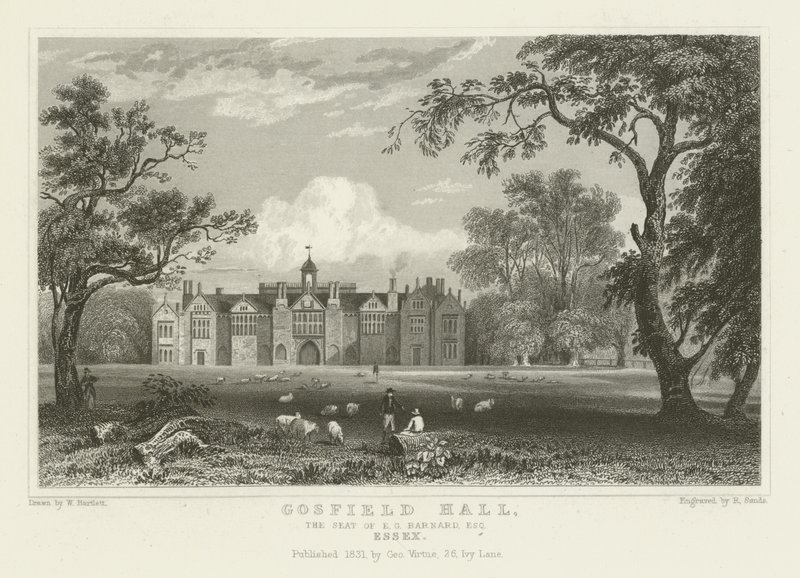 Gosfield Hall, sæde for EG Barnard, Esquire, Essex af William Henry Bartlett