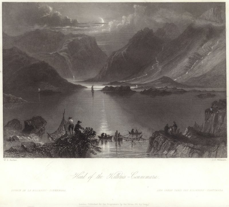 Leder af Killeries, Connemara af William Henry Bartlett