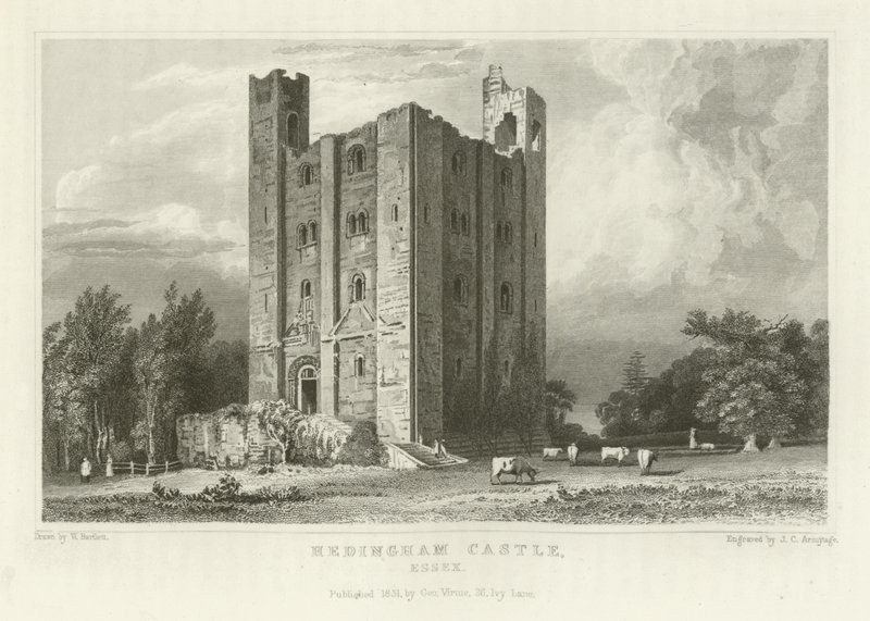 Hedingham Castle, Essex af William Henry Bartlett