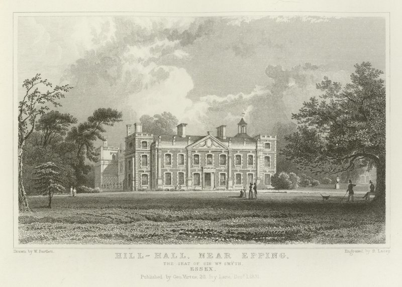 Hill-Hall, nær Epping, sæde for Sir William Smyth, Essex af William Henry Bartlett