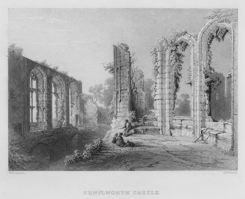 Kenilworth Castle (gravering) af William Henry Bartlett