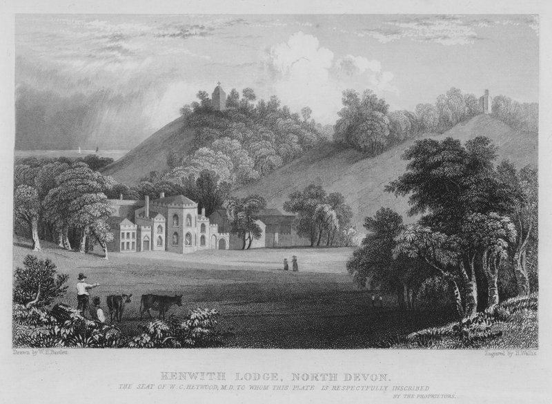 Kenwith Lodge, North Devon (gravering) af William Henry Bartlett
