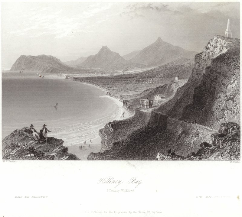 Killiney Bay i County Wicklow af William Henry Bartlett