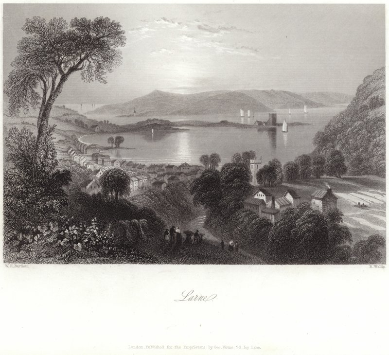 Larne i County Antrim af William Henry Bartlett