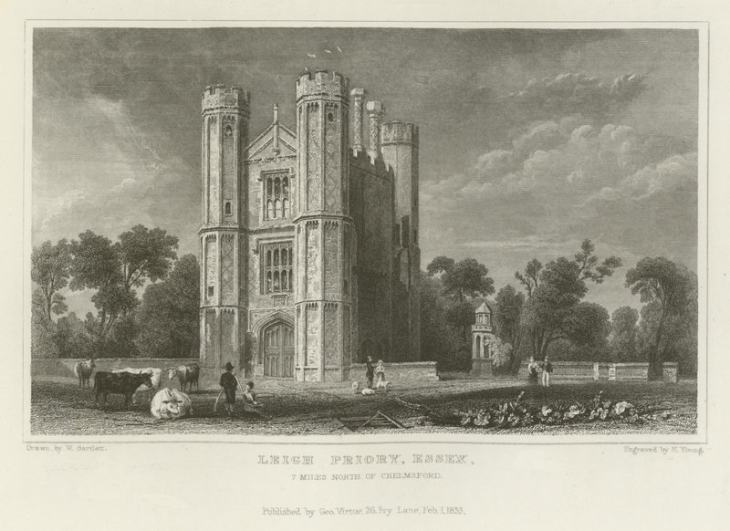 Leigh Priory, Essex, 7 Miles nord for Chelmsford af William Henry Bartlett