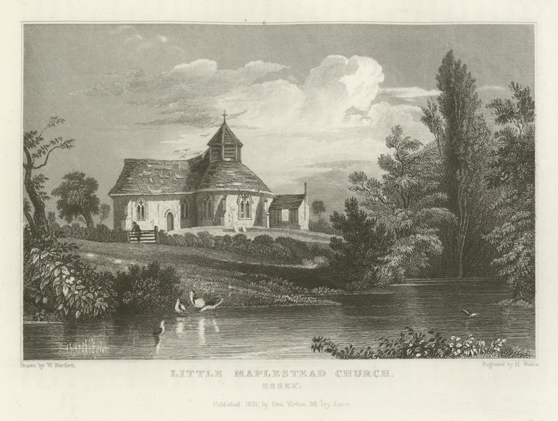 Little Maplestead Church, Essex af William Henry Bartlett
