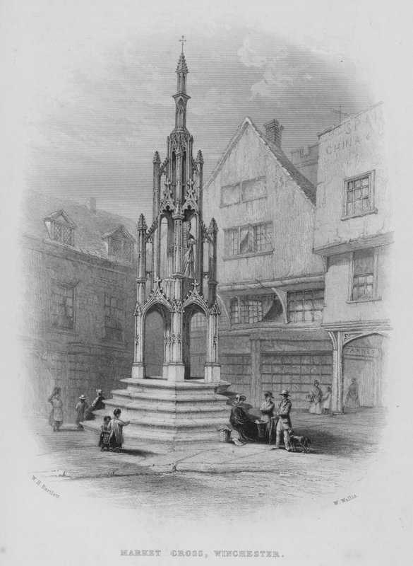 Market Cross, Winchester (gravering) af William Henry Bartlett