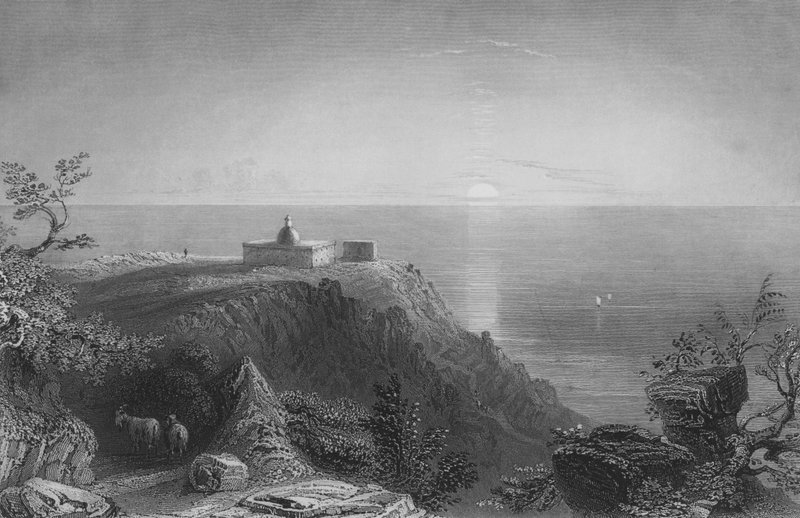 Karmelbjerget, der ser ud mod havet af William Henry Bartlett