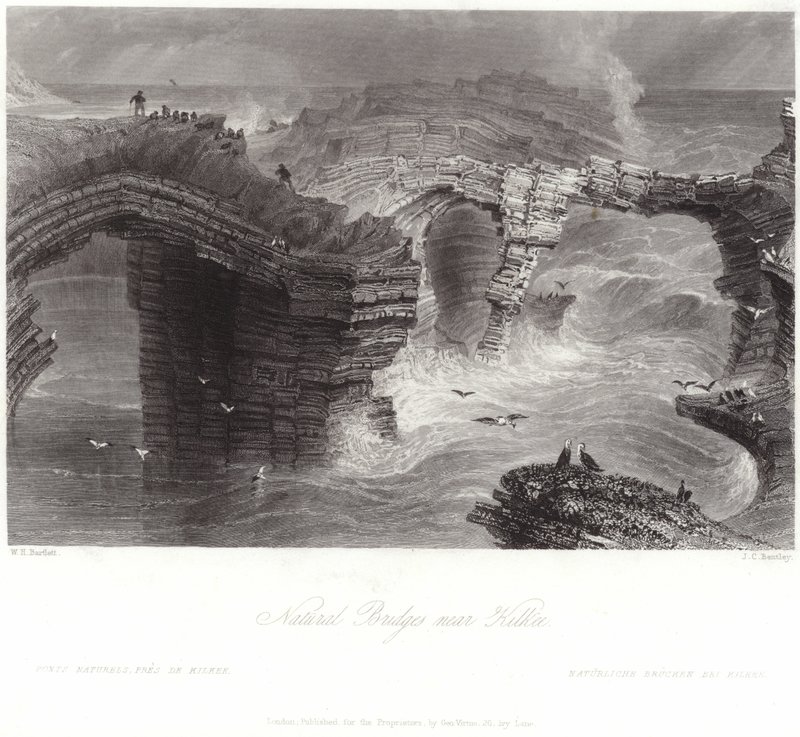 Naturlige broer nær Kilkee af William Henry Bartlett
