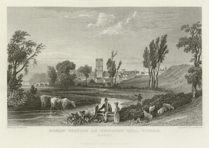 Roman Station ved Chipping Hill, Witham, Essex af William Henry Bartlett
