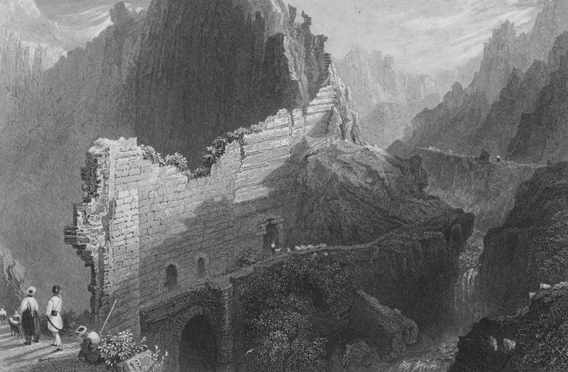 Antiokias ruinerede mure, den antikke Anathoth af William Henry Bartlett