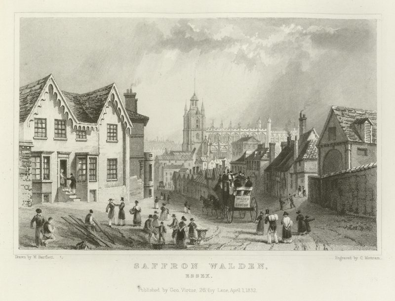 Saffron Walden, Essex af William Henry Bartlett