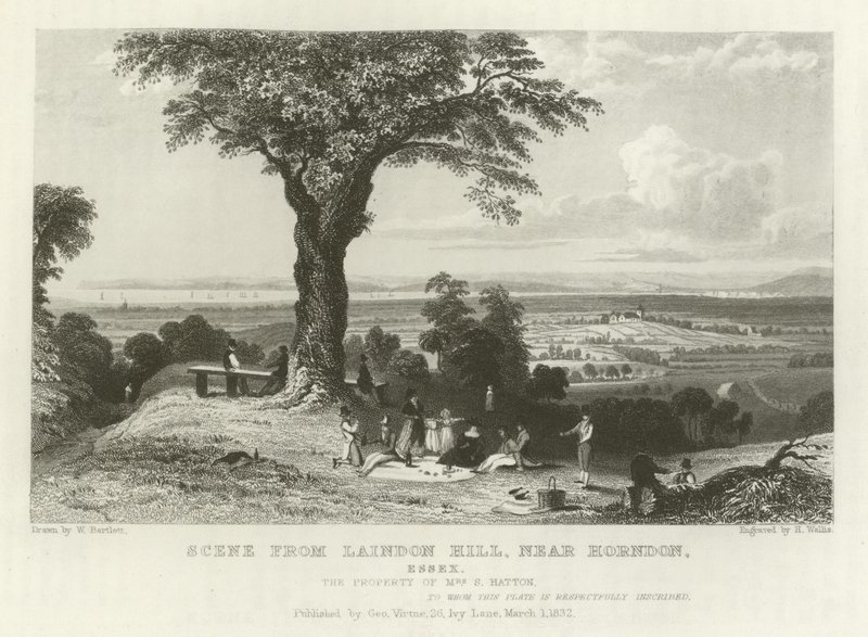 Scene fra Laindon Hill, nær Horndon, Essex af William Henry Bartlett