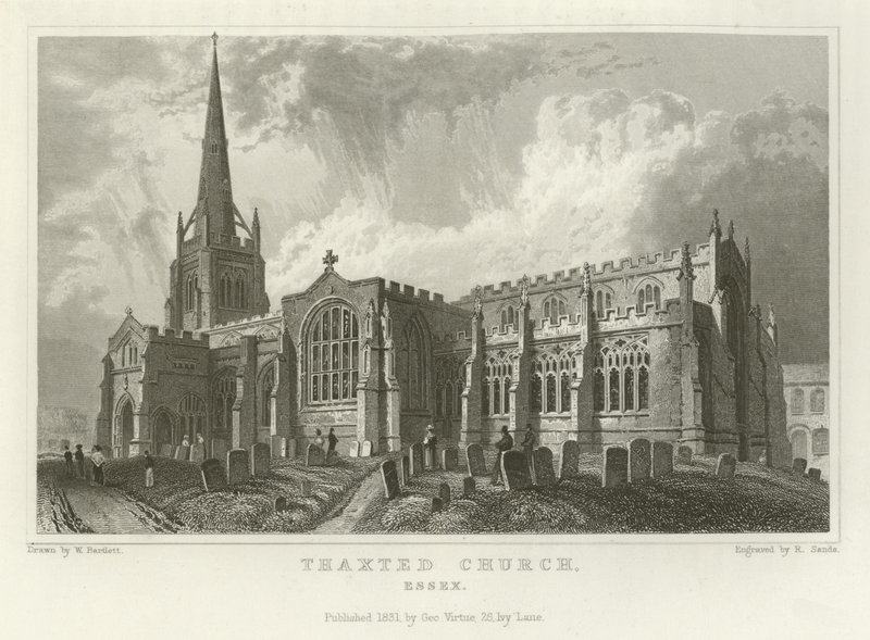 Thaxted Church, Essex af William Henry Bartlett