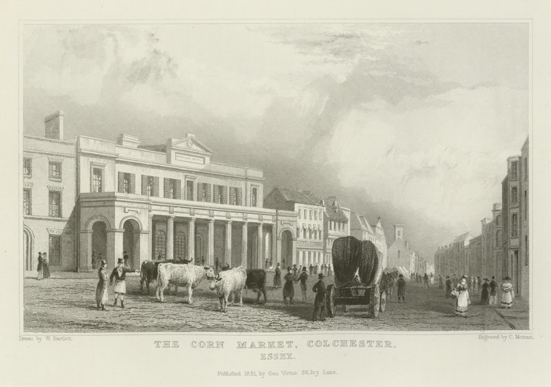 The Corn Market, Colchester, Essex af William Henry Bartlett