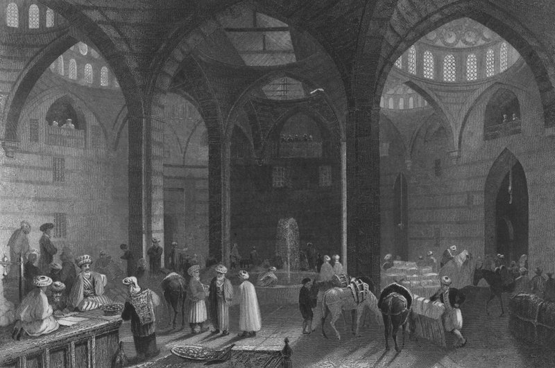 Den store khan i Damaskus af William Henry Bartlett
