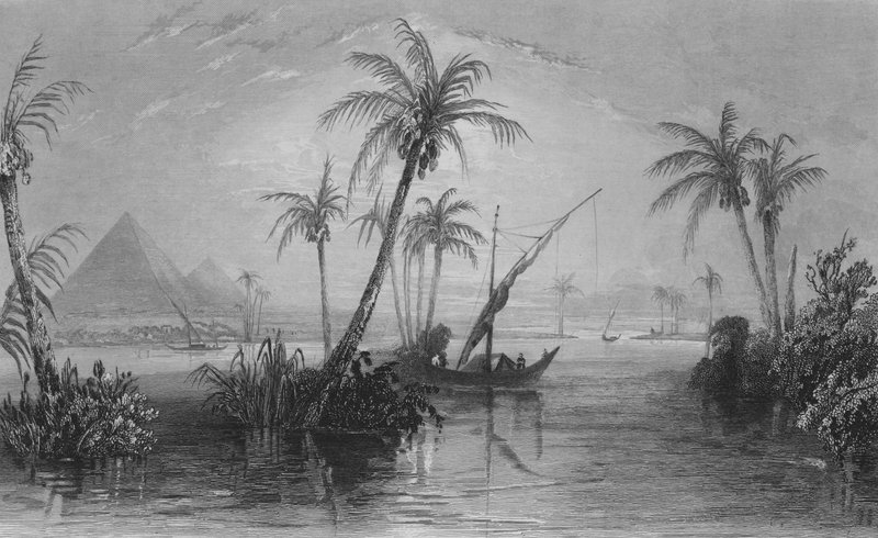 Egyptens land, Nilen (gravering) af William Henry Bartlett