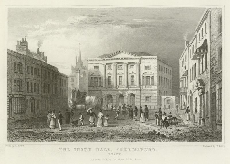 The Shire Hall, Chelmsford, Essex af William Henry Bartlett