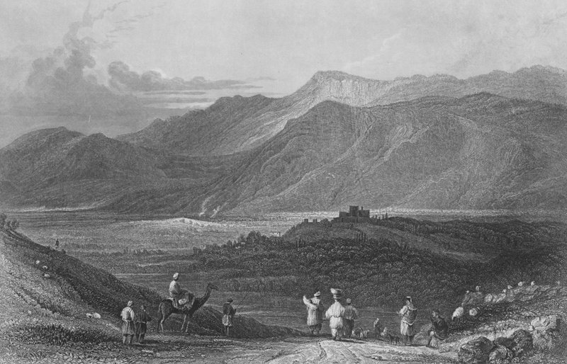 Landsbyen Zgarti, Libanonbjerget af William Henry Bartlett