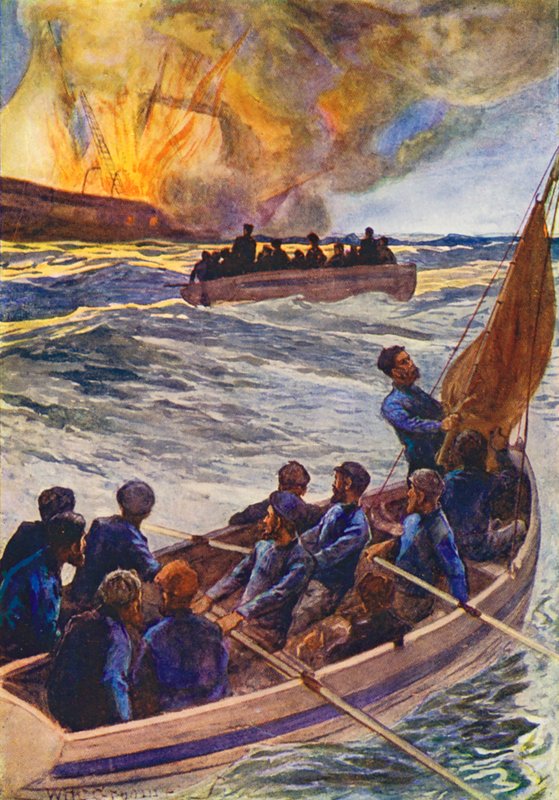 Illustration til The World of Ice or the Whaling Cruise of The Dolphin (farvelitografi) af William Henry Charles Groome