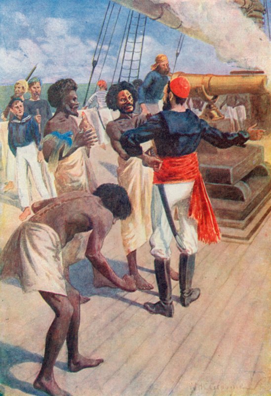 Høvdingene blev derefter bedt om at se på en sten omkring to miles ude på havet, og pistolen blev affyret af William Henry Charles Groome