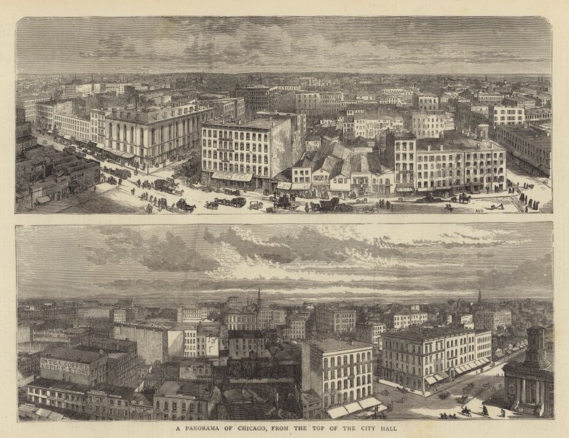 Et panorama af Chicago, fra toppen af rådhuset af William Henry James Boot