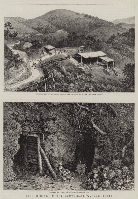 Guldminedrift i det sydøstlige Wynaad, Indien af William Henry James Boot
