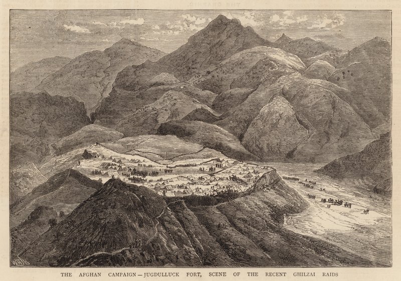 Den afghanske kampagne, Jugdulluck Fort, scene for de seneste Ghilzai-angreb af William Henry James Boot