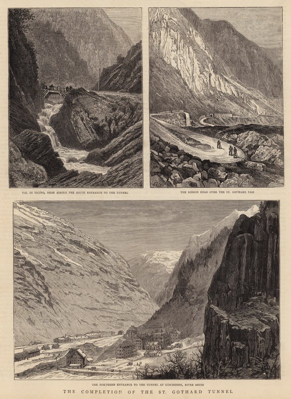 Færdiggørelsen af St Gothard-tunnelen af William Henry James Boot