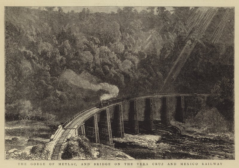 Metlac-kløften og broen på Vera Cruz og Mexico Railway af William Henry James Boot