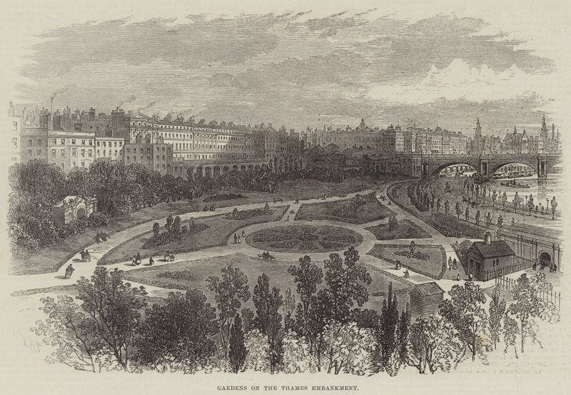 Haver på Themsen Embankment af William Henry Pike