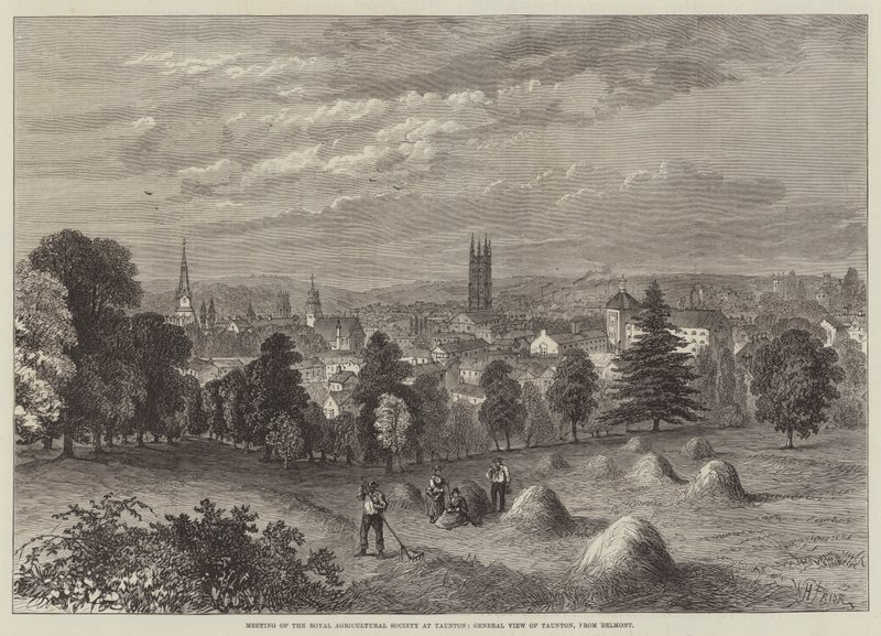 Møde i Royal Agricultural Society i Taunton, General View of Taunton, fra Belmont af William Henry Pike