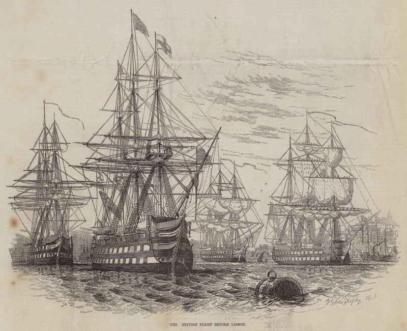 Den britiske flåde før Lissabon af William Henry Pike